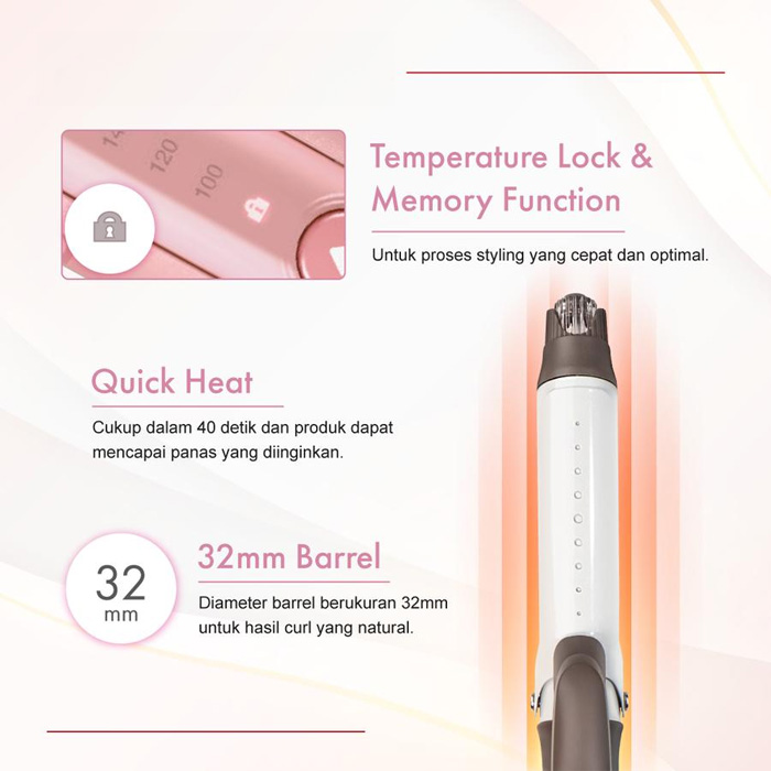 Tescom Pengeriting Rambut Ionic Steam Curling Iron - TM453ID | TM453-ID